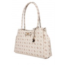 GUESS CARRIE LOGO GRLFRND CARRYALL ΤΣΑΝΤΑ ΓΥΝΑΙΚΕΙΑ VANILLA