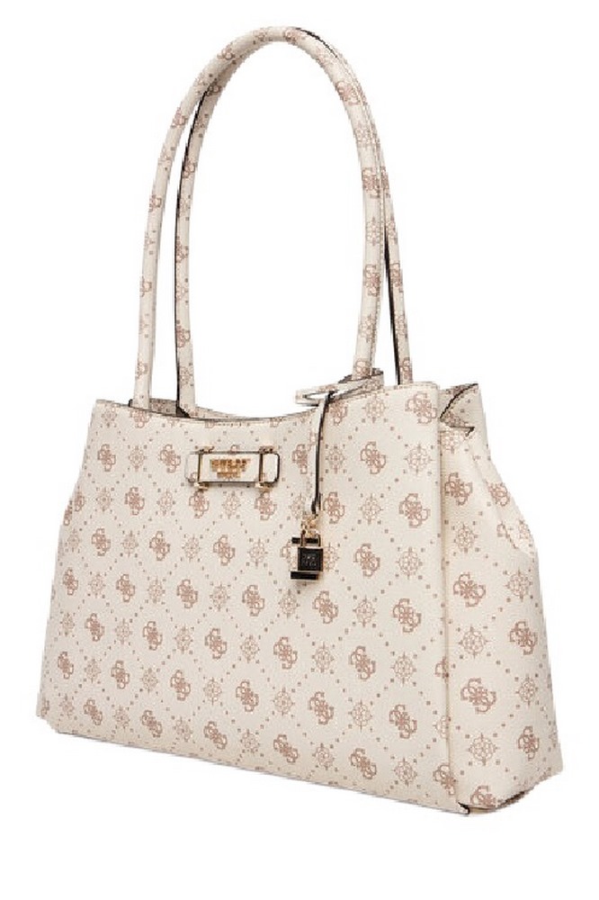 GUESS CARRIE LOGO GRLFRND CARRYALL ΤΣΑΝΤΑ ΓΥΝΑΙΚΕΙΑ VANILLA