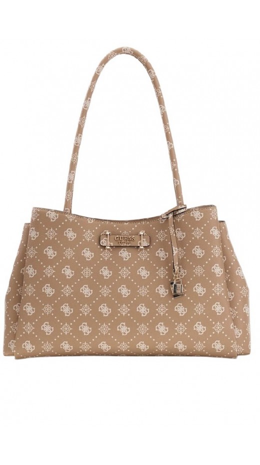 GUESS CARRIE LOGO GRLFRND CARRYALL ΤΣΑΝΤΑ ΓΥΝΑΙΚΕΙΑ BEIGE