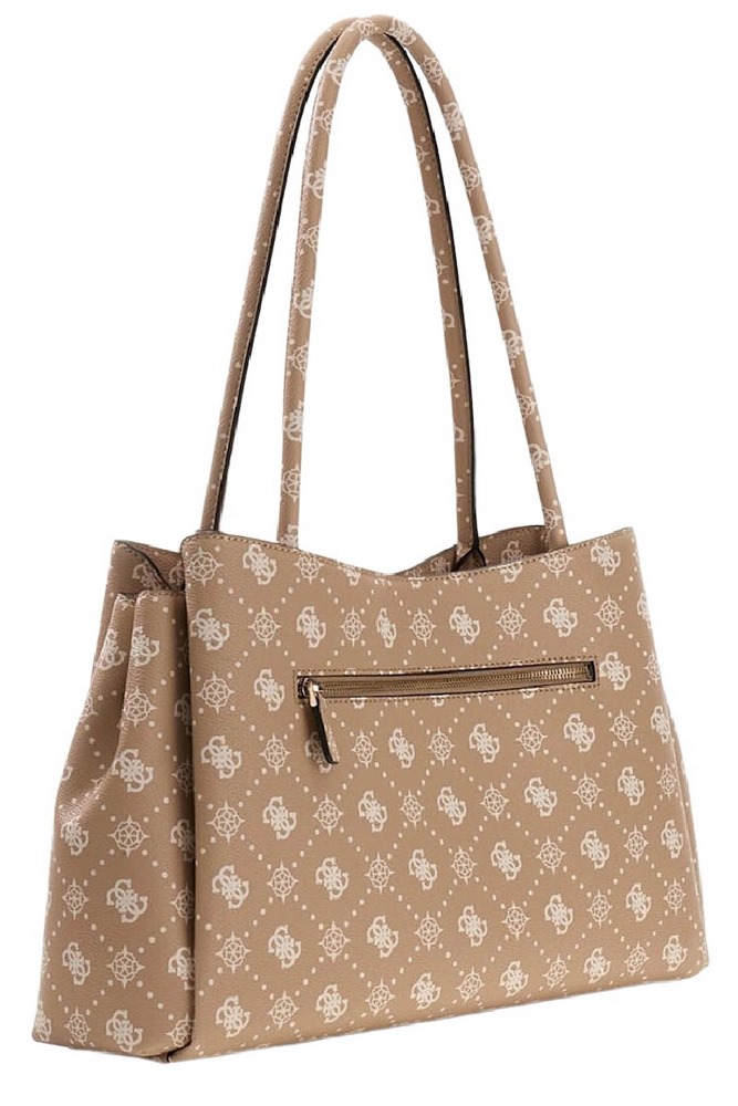 GUESS CARRIE LOGO GRLFRND CARRYALL ΤΣΑΝΤΑ ΓΥΝΑΙΚΕΙΑ BEIGE