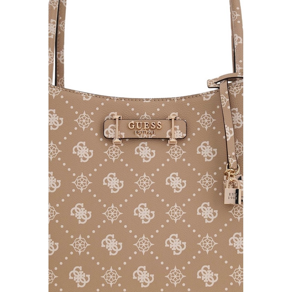 GUESS CARRIE LOGO GRLFRND CARRYALL ΤΣΑΝΤΑ ΓΥΝΑΙΚΕΙΑ BEIGE