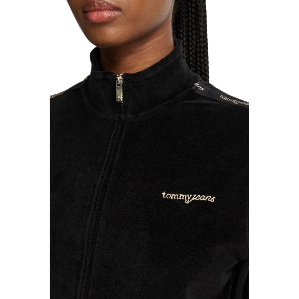 TOMMY JEANS TAPE VELOUR JACKET ΖΑΚΕΤΑ ΦΟΥΤΕΡ ΓΥΝΑΙΚΕΙΑ BLACK