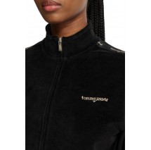 TOMMY JEANS TAPE VELOUR JACKET ΖΑΚΕΤΑ ΦΟΥΤΕΡ ΓΥΝΑΙΚΕΙΑ BLACK