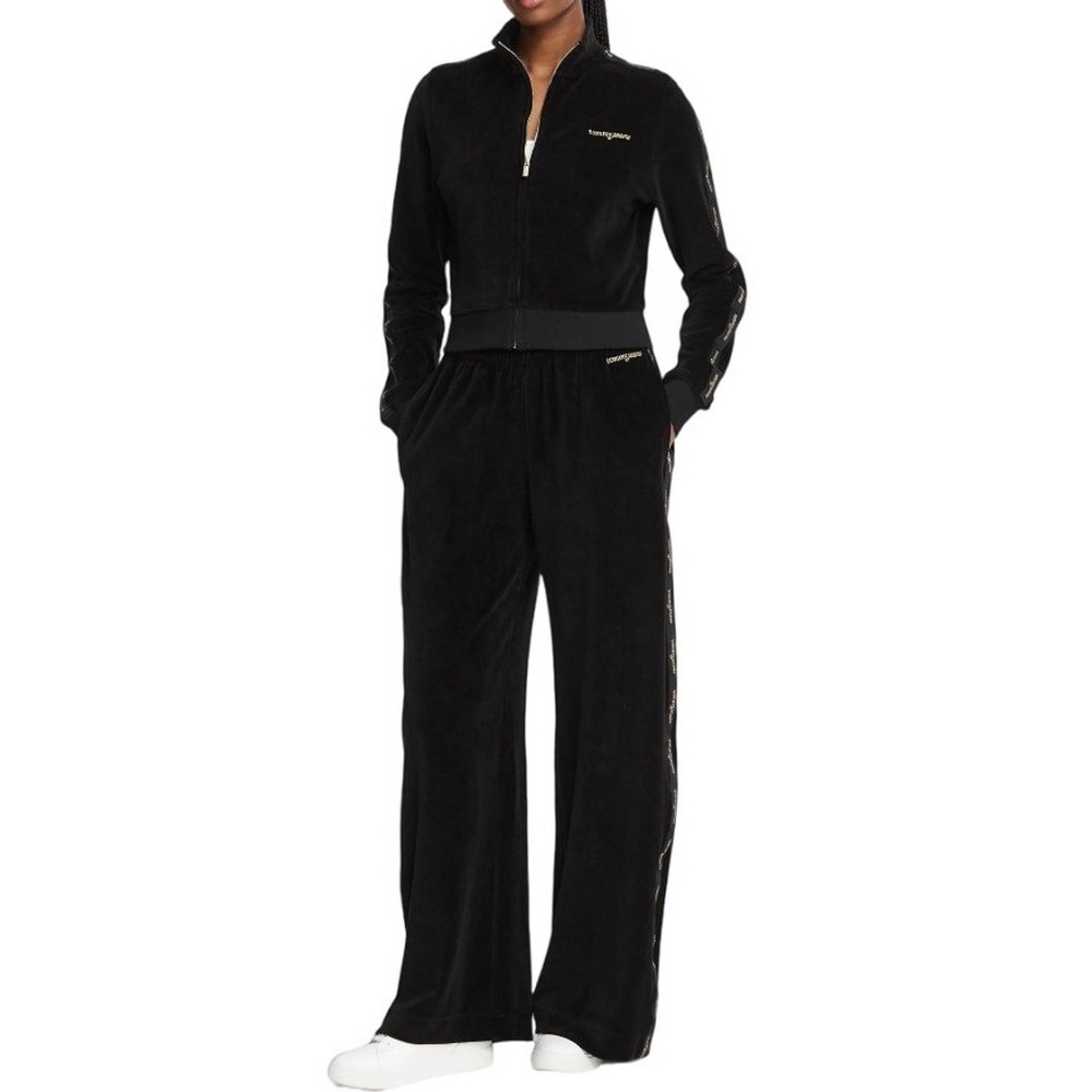 TOMMY JEANS TAPE VELOUR JACKET ΖΑΚΕΤΑ ΦΟΥΤΕΡ ΓΥΝΑΙΚΕΙΑ BLACK
