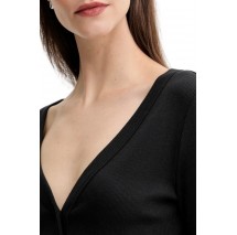 CAKVIN KLEIN JEANS LS WVN LBL 2X2 CTT ΜΠΛΟΥΖΑ ΓΥΝΑΙΚΕΙΑ BLACK