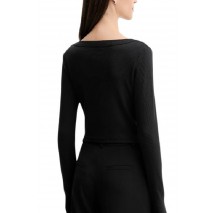 CAKVIN KLEIN JEANS LS WVN LBL 2X2 CTT ΜΠΛΟΥΖΑ ΓΥΝΑΙΚΕΙΑ BLACK