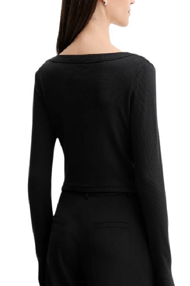 CAKVIN KLEIN JEANS LS WVN LBL 2X2 CTT ΜΠΛΟΥΖΑ ΓΥΝΑΙΚΕΙΑ BLACK