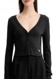 CAKVIN KLEIN JEANS LS WVN LBL 2X2 CTT ΜΠΛΟΥΖΑ ΓΥΝΑΙΚΕΙΑ BLACK