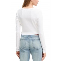 CAKVIN KLEIN JEANS LS WVN LBL 2X2 CTT ΜΠΛΟΥΖΑ ΓΥΝΑΙΚΕΙΑ WHITE