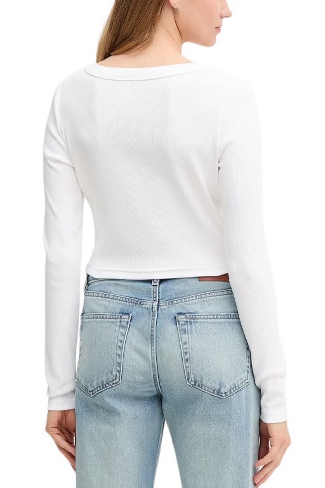 CAKVIN KLEIN JEANS LS WVN LBL 2X2 CTT ΜΠΛΟΥΖΑ ΓΥΝΑΙΚΕΙΑ WHITE