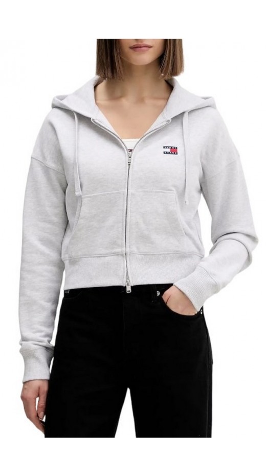 TOMMY JEANS BXY CRP ZIP THRU HOODIE ΖΑΚΕΤΑ ΦΟΥΤΕΡ ΓΥΝΑΙΚΕΙΑ GREY