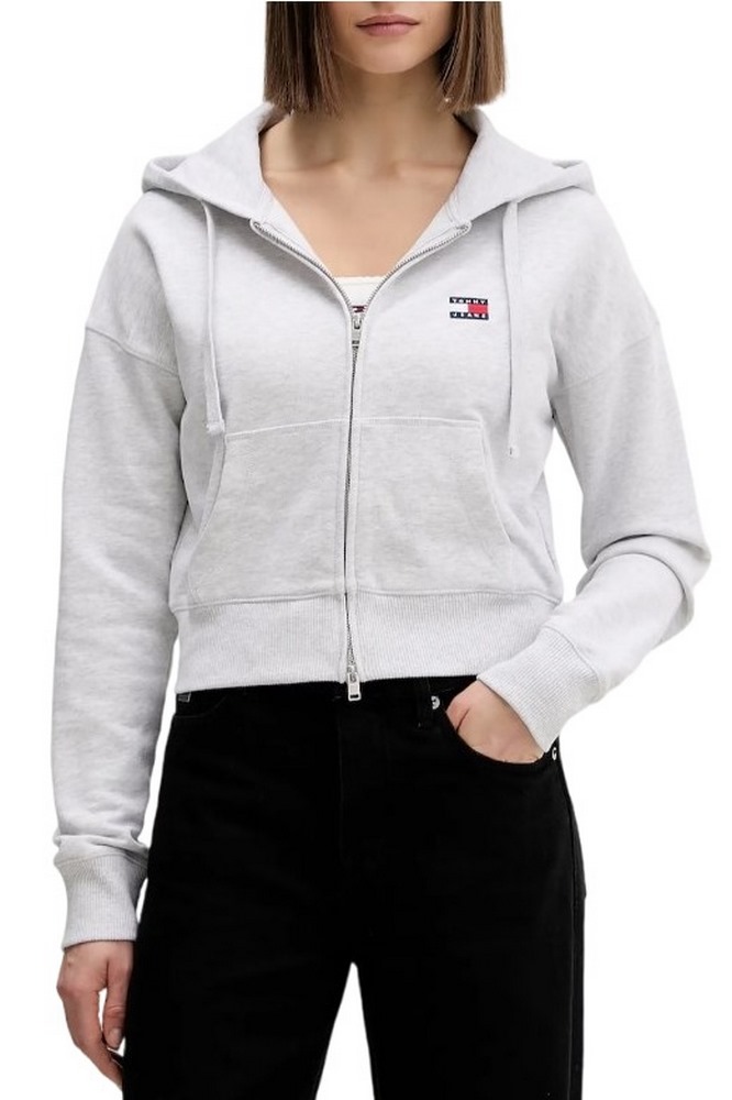 TOMMY JEANS BXY CRP ZIP THRU HOODIE ΖΑΚΕΤΑ ΦΟΥΤΕΡ ΓΥΝΑΙΚΕΙΑ GREY