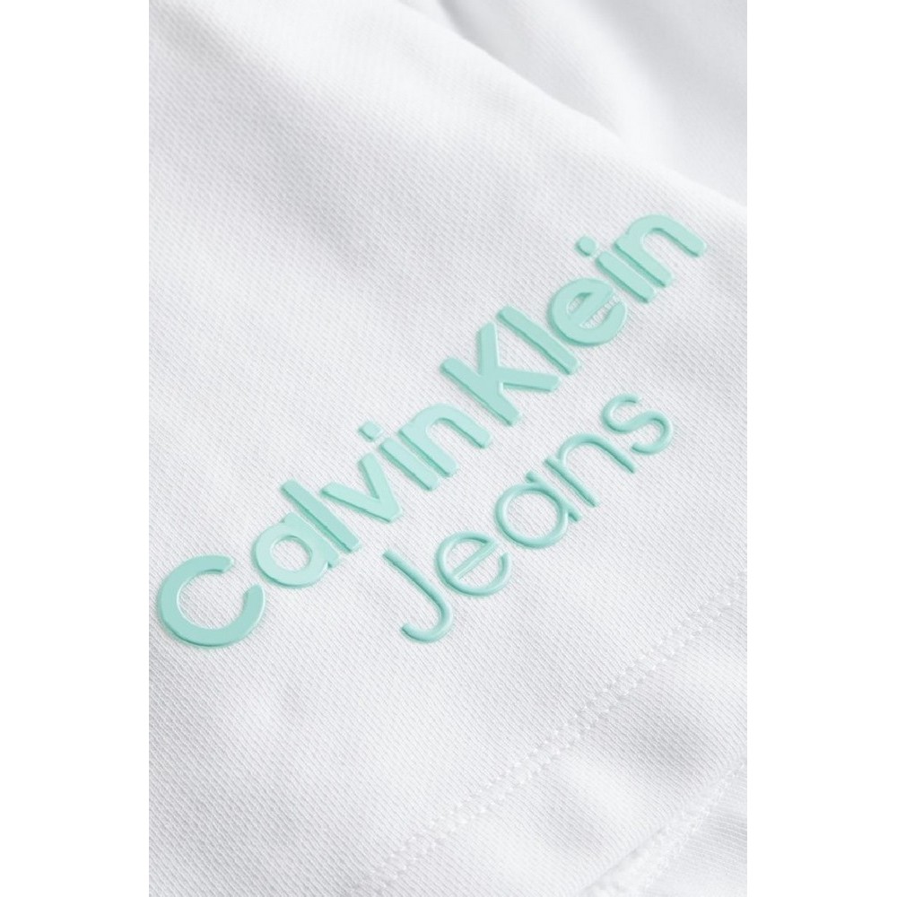 CALVIN KLEIN JEANS STACKED INSTITUTIONAL SHORTS ΣΟΡΤΣ ΓΥΝΑΙΚΕΙΟ BRIGHT WHITE