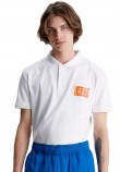 CALVIN KLEIN JEANS COLORED ADDRESS BOX POLO ΜΠΛΟΥΖΑ ΑΝΔΡΙΚΗ WHITE