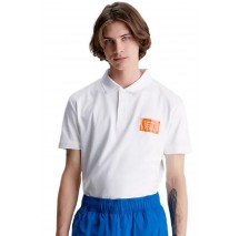 CALVIN KLEIN JEANS COLORED ADDRESS BOX POLO ΜΠΛΟΥΖΑ ΑΝΔΡΙΚΗ WHITE