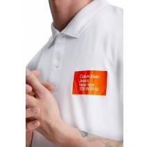 CALVIN KLEIN JEANS COLORED ADDRESS BOX POLO ΜΠΛΟΥΖΑ ΑΝΔΡΙΚΗ WHITE