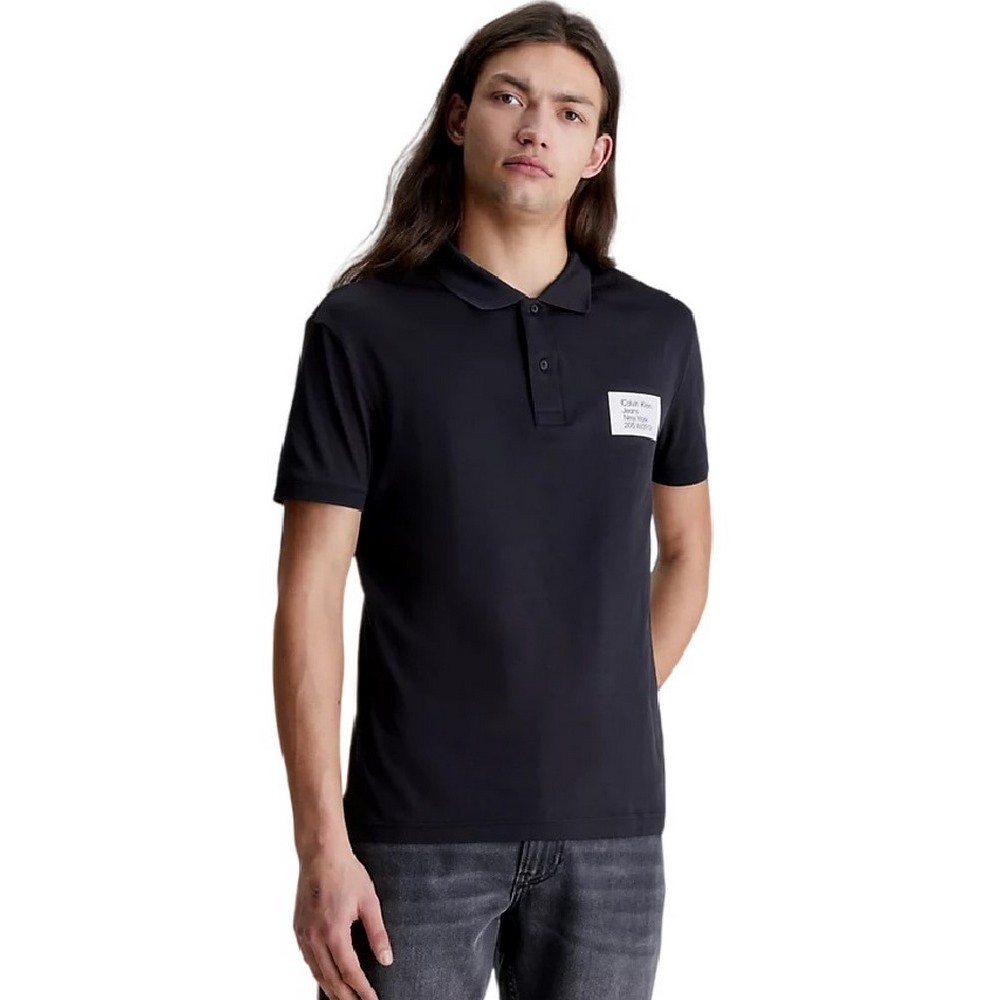 CALVIN KLEIN JEANS COLORED ADDRESS BOX POLO ΜΠΛΟΥΖΑ ΑΝΔΡΙΚΗ BLACK