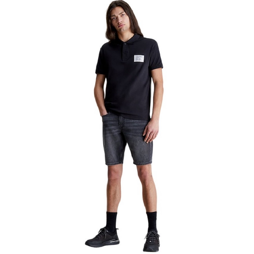 CALVIN KLEIN JEANS COLORED ADDRESS BOX POLO ΜΠΛΟΥΖΑ ΑΝΔΡΙΚΗ BLACK