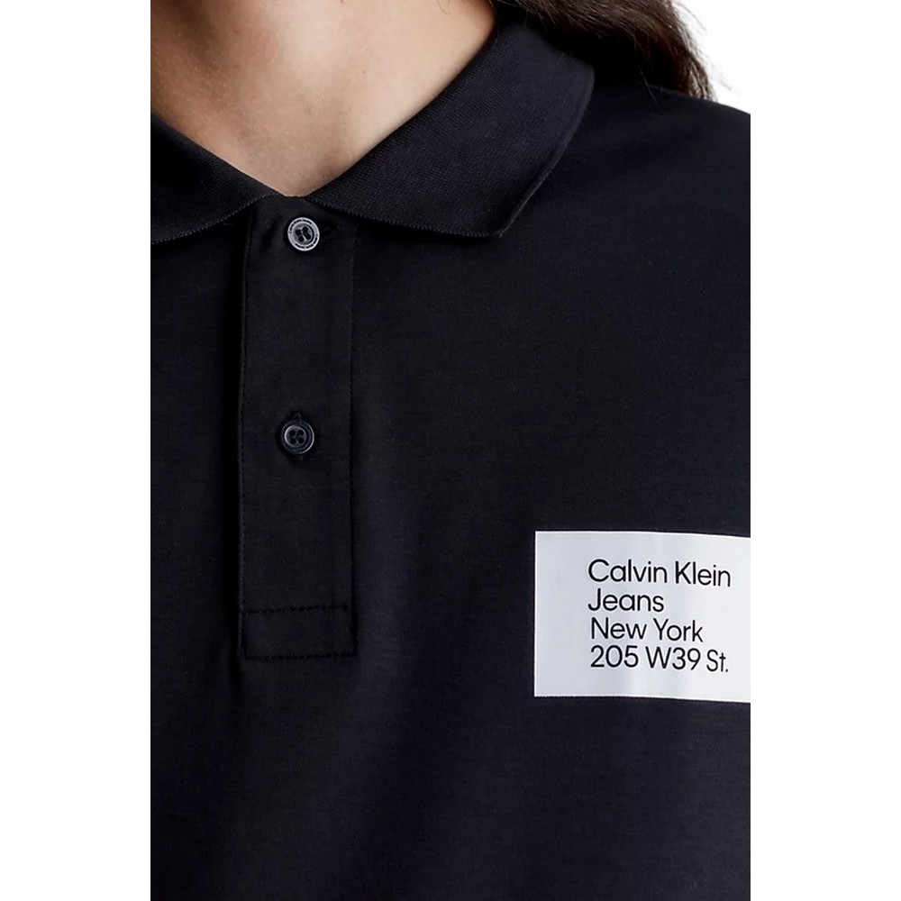 CALVIN KLEIN JEANS COLORED ADDRESS BOX POLO ΜΠΛΟΥΖΑ ΑΝΔΡΙΚΗ BLACK