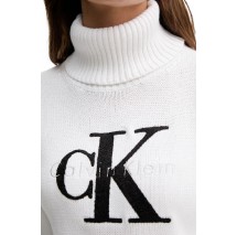 CALVIN KLEIN JEANS CHENILLE MONOLOGO SWEATER ΜΠΛΟΥΖΑ ΠΛΕΚΤΗ ΓΥΝΑΙΚΕΙΑ WHITE