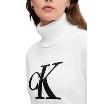 CALVIN KLEIN JEANS CHENILLE MONOLOGO SWEATER ΜΠΛΟΥΖΑ ΠΛΕΚΤΗ ΓΥΝΑΙΚΕΙΑ WHITE