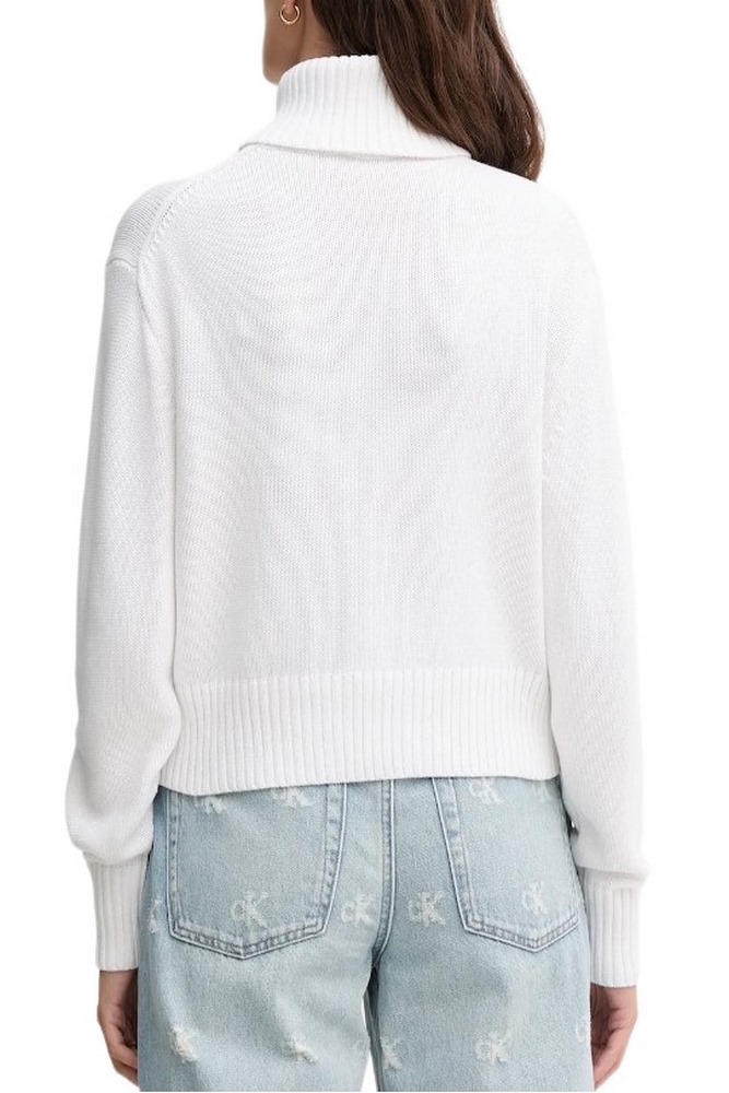 CALVIN KLEIN JEANS CHENILLE MONOLOGO SWEATER ΜΠΛΟΥΖΑ ΠΛΕΚΤΗ ΓΥΝΑΙΚΕΙΑ WHITE