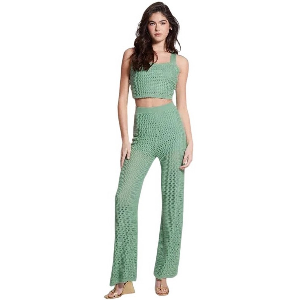 GUESS SL YASMINA TIE BACK SWTR TOP ΓΥΝΑΙΚΕΙΟ GREEN