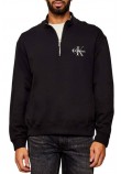 CALVIN KLEIN JEANS LS EU 350TERRY MICRO MONOLOGO QT ΜΠΛΟΥΖΑ ΦΟΥΤΕΡ ΑΝΔΡΙΚΗ BLACK