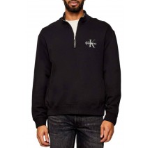 CALVIN KLEIN JEANS LS EU 350TERRY MICRO MONOLOGO QT ΜΠΛΟΥΖΑ ΦΟΥΤΕΡ ΑΝΔΡΙΚΗ BLACK