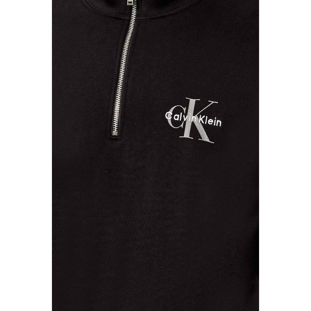 CALVIN KLEIN JEANS LS EU 350TERRY MICRO MONOLOGO QT ΜΠΛΟΥΖΑ ΦΟΥΤΕΡ ΑΝΔΡΙΚΗ BLACK
