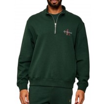 CALVIN KLEIN JEANS LS EU 350TERRY MICRO MONOLOGO QT ΜΠΛΟΥΖΑ ΦΟΥΤΕΡ ΑΝΔΡΙΚΗ GREEN