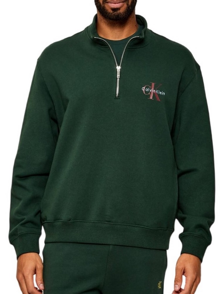 CALVIN KLEIN JEANS LS EU 350TERRY MICRO MONOLOGO QT ΜΠΛΟΥΖΑ ΦΟΥΤΕΡ ΑΝΔΡΙΚΗ GREEN