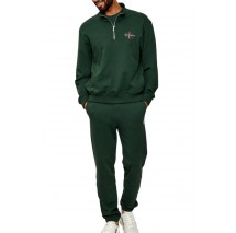 CALVIN KLEIN JEANS LS EU 350TERRY MICRO MONOLOGO QT ΜΠΛΟΥΖΑ ΦΟΥΤΕΡ ΑΝΔΡΙΚΗ GREEN