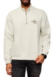 CALVIN KLEIN JEANS LS EU 350TERRY MICRO MONOLOGO QT ΜΠΛΟΥΖΑ ΦΟΥΤΕΡ ΑΝΔΡΙΚΗ BEIGE