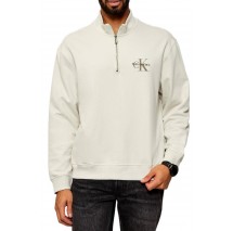 CALVIN KLEIN JEANS LS EU 350TERRY MICRO MONOLOGO QT ΜΠΛΟΥΖΑ ΦΟΥΤΕΡ ΑΝΔΡΙΚΗ BEIGE