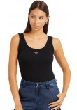 GUESS TRIANGLE BLING RIB TANK ΤΟΠ ΓΥΝΑΙΚΕΙΟ BLACK