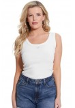 GUESS TRIANGLE BLING RIB TANK ΤΟΠ ΓΥΝΑΙΚΕΙΟ WHITE