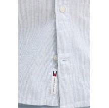 TOMMY JEANS  REG LINEN BLEND STP SS SHIRT ΠΟΥΚΑΜΙΣΟ ΑΝΔΡΙΚΟ BLUE