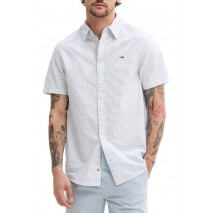 TOMMY JEANS  REG LINEN BLEND STP SS SHIRT ΠΟΥΚΑΜΙΣΟ ΑΝΔΡΙΚΟ BLUE