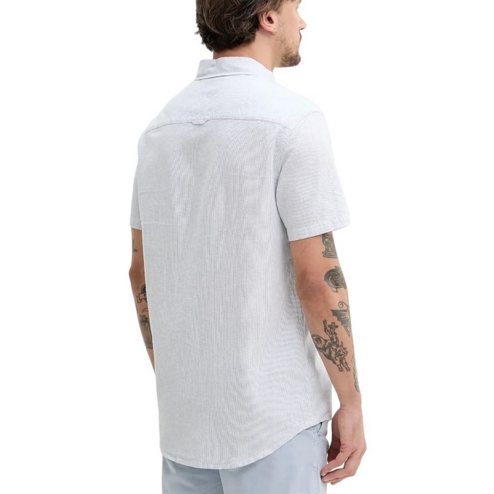 TOMMY JEANS  REG LINEN BLEND STP SS SHIRT ΠΟΥΚΑΜΙΣΟ ΑΝΔΡΙΚΟ BLUE