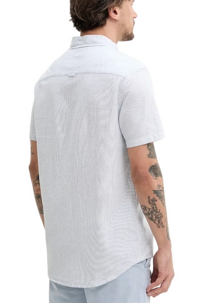 TOMMY JEANS  REG LINEN BLEND STP SS SHIRT ΠΟΥΚΑΜΙΣΟ ΑΝΔΡΙΚΟ BLUE