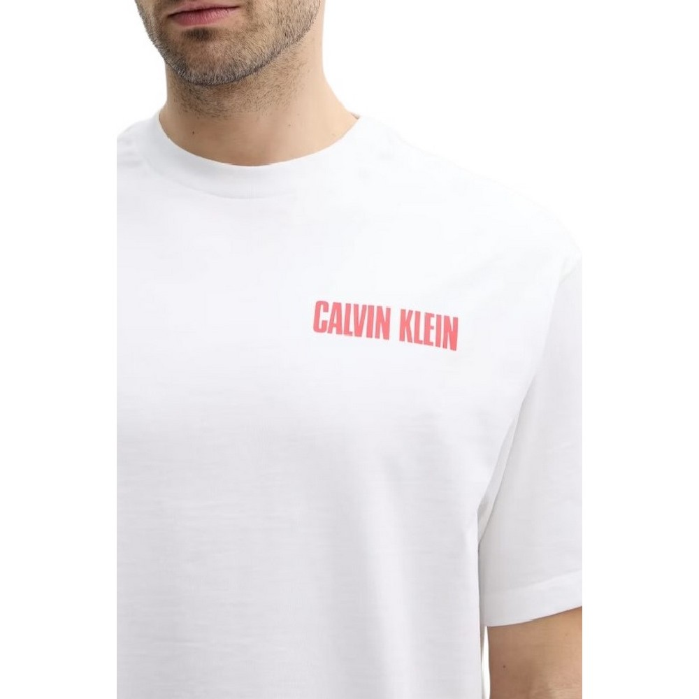 CALVIN KLEIN JEANS 16S RLX VERT LOGO CN TEE T-SHIRT ΜΠΛΟΥΖΑ ΑΝΔΡΙΚΗ WHITE