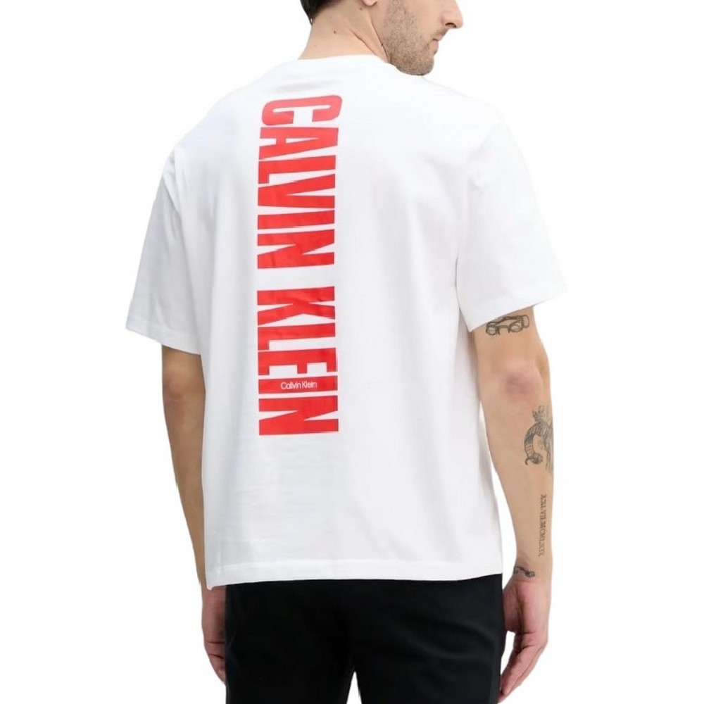 CALVIN KLEIN JEANS 16S RLX VERT LOGO CN TEE T-SHIRT ΜΠΛΟΥΖΑ ΑΝΔΡΙΚΗ WHITE