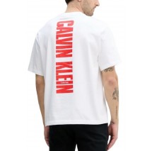 CALVIN KLEIN JEANS 16S RLX VERT LOGO CN TEE T-SHIRT ΜΠΛΟΥΖΑ ΑΝΔΡΙΚΗ WHITE