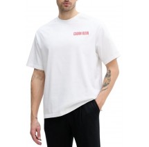 CALVIN KLEIN JEANS 16S RLX VERT LOGO CN TEE T-SHIRT ΜΠΛΟΥΖΑ ΑΝΔΡΙΚΗ WHITE