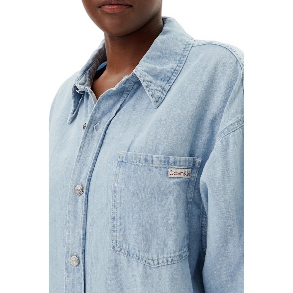 CALVIN KLEIN JEANS RELAXED DENIM SHIRT DRESS ΦΟΡΕΜΑ ΓΥΝΑΙΚΕΙΟ DENIM LIGHT