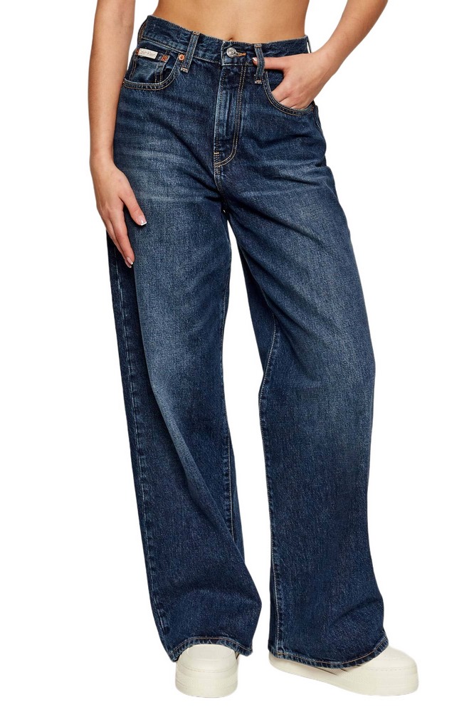 CALVIN KLEIN THE WIDE LEG TINTED HORSESHOE ΠΑΝΤΕΛΟΝΙ ΓΥΝΑΙΚΕΙΟ BLUΕ DENIM