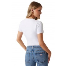 GUESS LOGO SEGQUINS TEE T-SHIRT ΜΠΛΟΥΖΑ ΓΥΝΑΙΚΕΙΑ WHITE