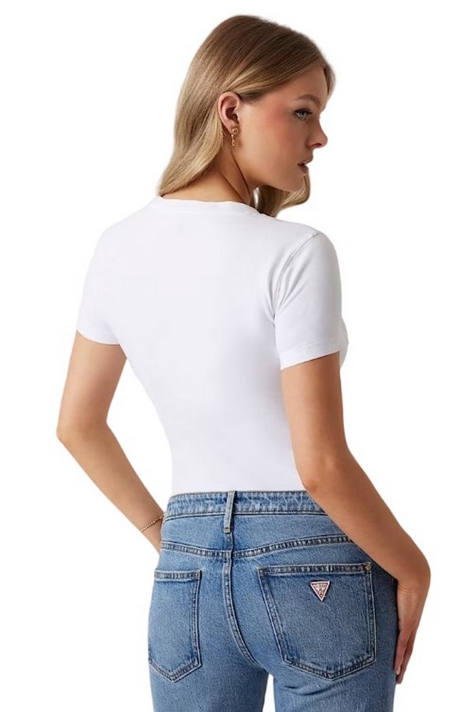GUESS LOGO SEGQUINS TEE T-SHIRT ΜΠΛΟΥΖΑ ΓΥΝΑΙΚΕΙΑ WHITE