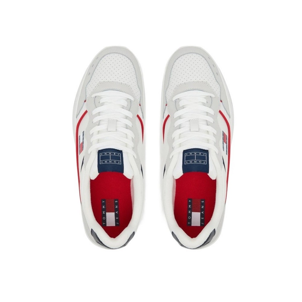 TOMMY JEANS CUPSOLE ELEVATED LEATHER ΠΑΠΟΥΤΣΙ ΑΝΔΡΙΚΟ WHITE